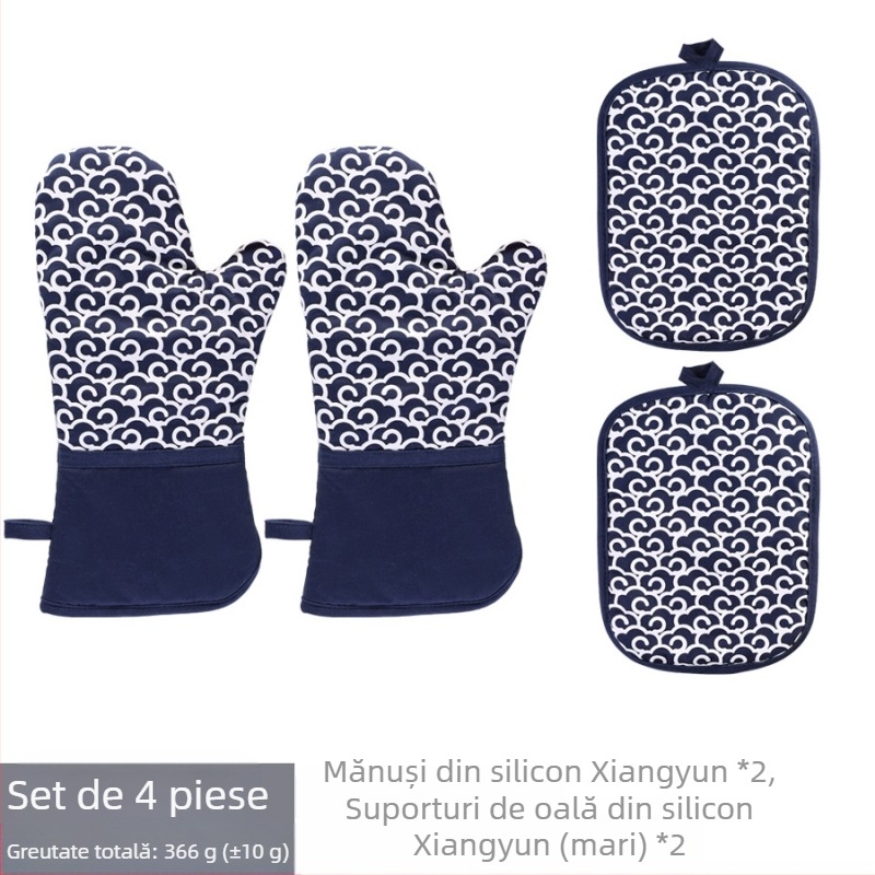 Set mănuși izolante din silicon și pad pentru oală – material silicon-bumbac, marcă Le Chun, personalizare disponibilă, lansat în 2024