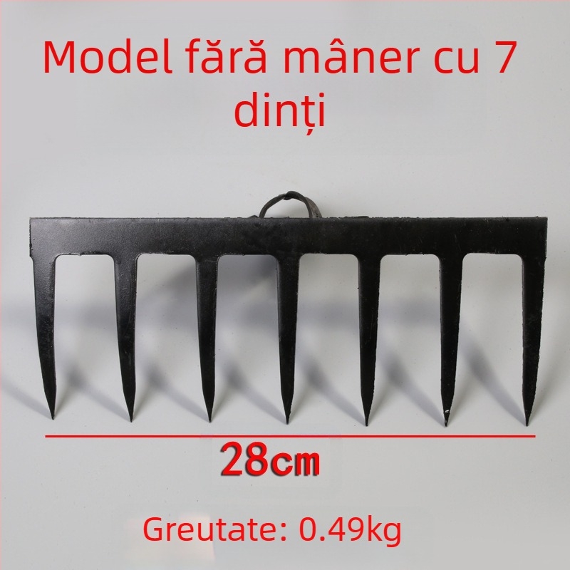 Greblă de grădină din oțel mangan cu dinți de 9 și 5, pentru afânarea solului și îndepărtarea buruienilor, utilizare casnică