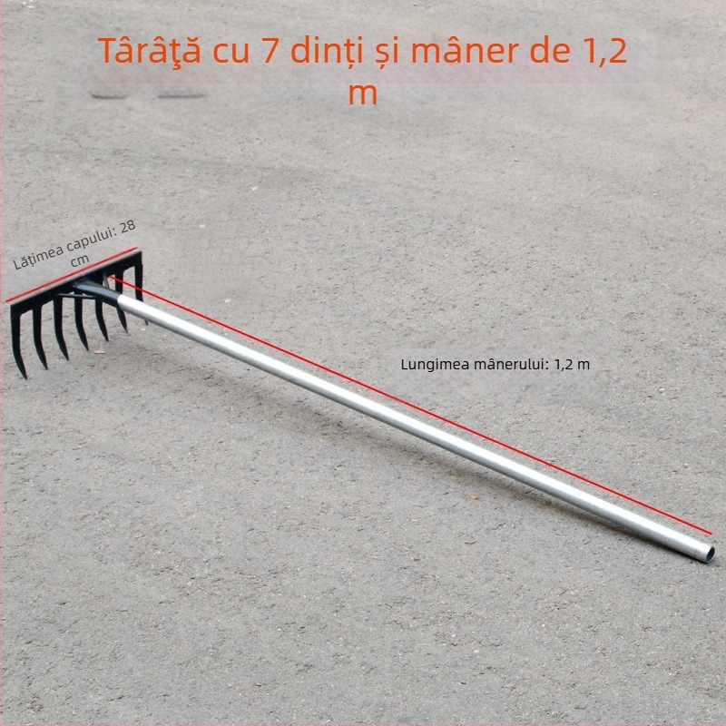 Greblă de grădină din oțel mangan cu dinți de 9 și 5, pentru afânarea solului și îndepărtarea buruienilor, utilizare casnică