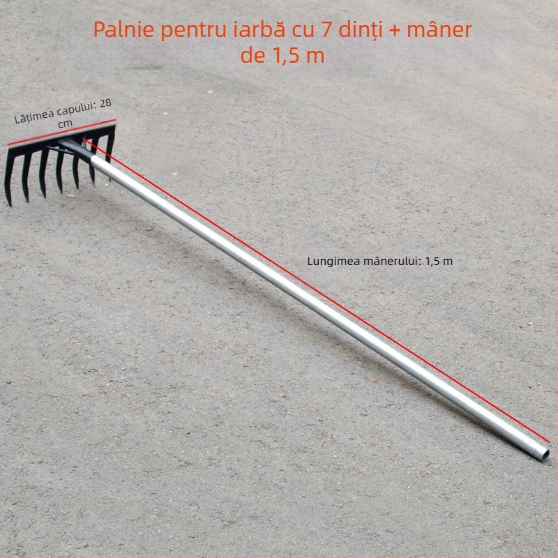 Greblă de grădină din oțel mangan cu dinți de 9 și 5, pentru afânarea solului și îndepărtarea buruienilor, utilizare casnică