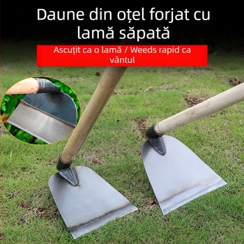 Lopată de grădină din oțel mangan cu cap îmbunătățit, pentru săpat, smulgerea buruienilor și întoarcerea solului