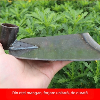 Lopată de grădină din oțel mangan cu cap îmbunătățit, pentru săpat, smulgerea buruienilor și întoarcerea solului