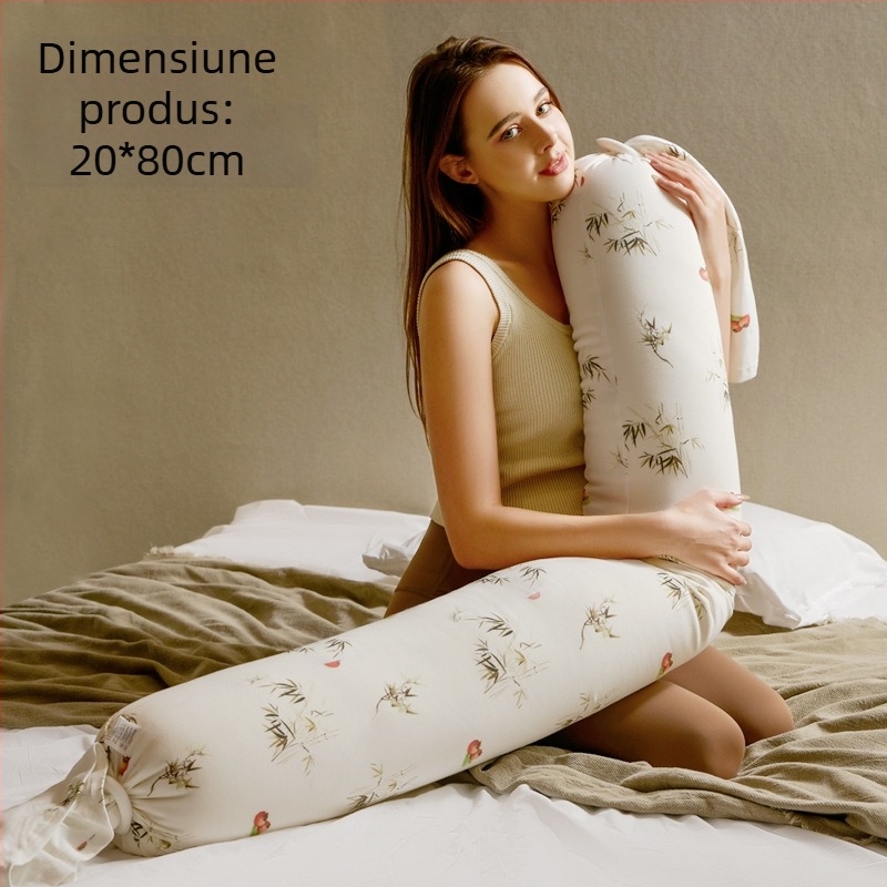 Pernă de maternitate cu formă dreptunghiulară, țesătură din bumbac natural, greutate 0.55–1.0 kg, umplutură: alt tip, potrivită pentru toate etapele sarcinii