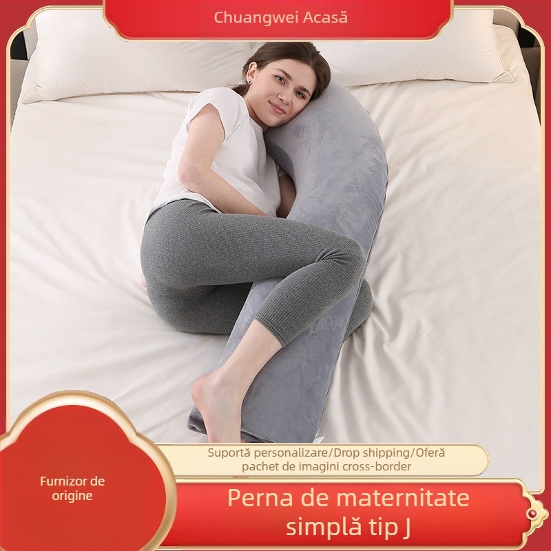Perna de sarcină tip J cu umplutură din memory cotton, miez din bumbac pur, 0,55–1,00 kg, pentru toate etapele sarcinii, procesare personalizabilă