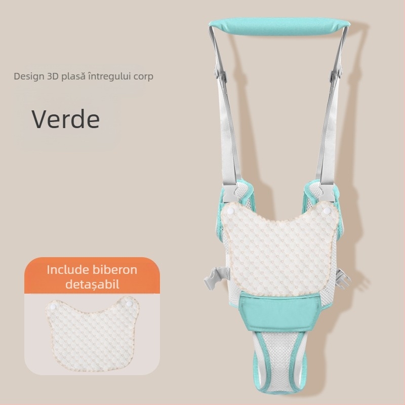 Curea de mers pentru bebeluși - poliester respirabil, ajută la învățarea mersului, sprijin la talie și anti-cădere, potrivită pentru 7–36 de luni