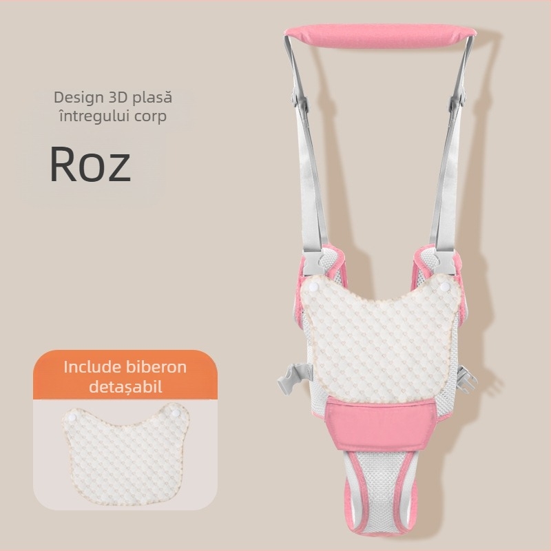 Curea de mers pentru bebeluși - poliester respirabil, ajută la învățarea mersului, sprijin la talie și anti-cădere, potrivită pentru 7–36 de luni