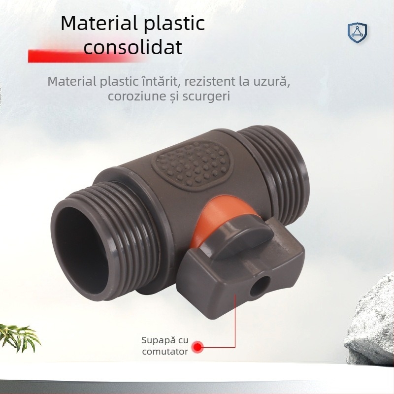 Valvă cu bilă din plastic pentru spălarea mașinii, cu conector rapid, model Hongying, grosime perete 2 mm, clasă A