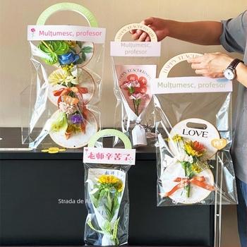 Geantă pentru buchet pentru Ziua Profesorului - material OPP, imprimare, model LH022, brand Han Hyun