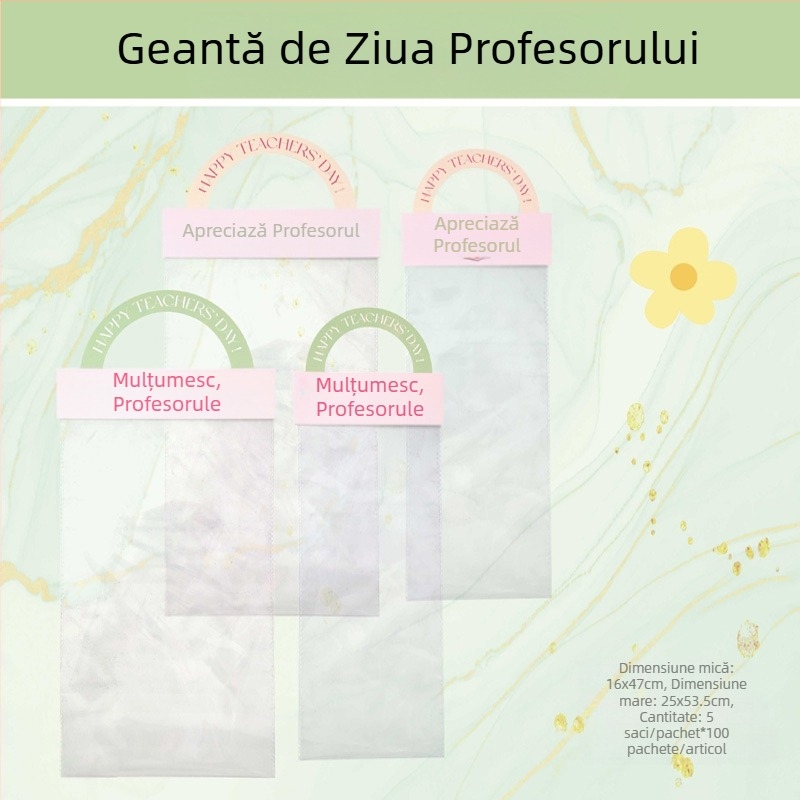 Geantă pentru buchet pentru Ziua Profesorului - material OPP, imprimare, model LH022, brand Han Hyun