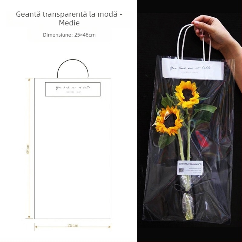 Geantă pentru buchet pentru Ziua Profesorului - material OPP, imprimare, model LH022, brand Han Hyun