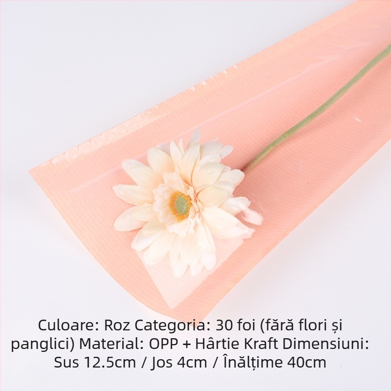 Geantă pentru ambalarea buchetului de flori din hârtie Kraft, impermeabilă, imprimare cu cerneală, ambalaj tip opp