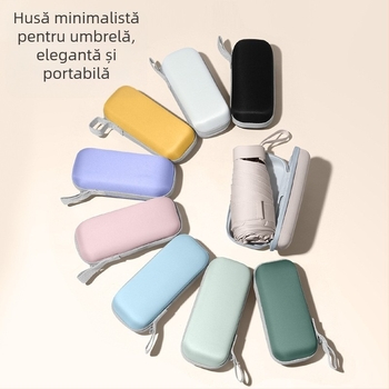 South Joe umbrelă ultraușoară cu șase brațe pentru femei, curea | deschidere manuală, schelet din aliaj, țesătură 210T, UPF>50, design de buzunar compact