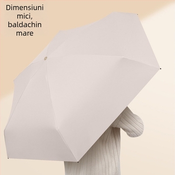 South Joe umbrelă ultraușoară cu șase brațe pentru femei, curea | deschidere manuală, schelet din aliaj, țesătură 210T, UPF>50, design de buzunar compact
