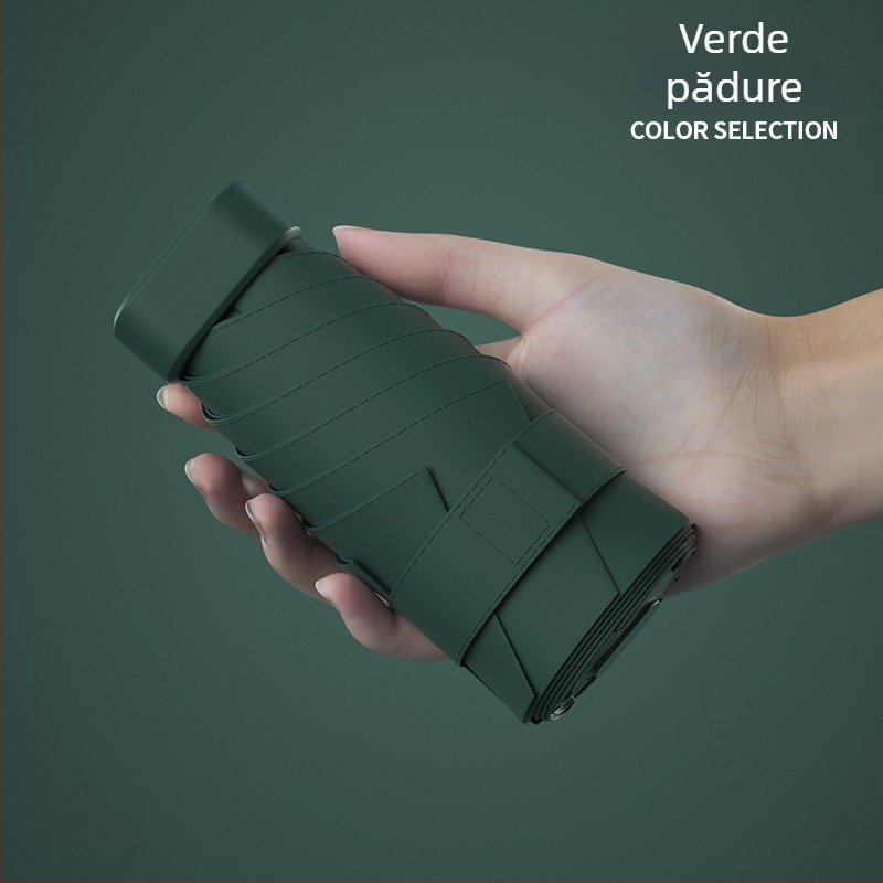 South Joe umbrelă ultraușoară cu șase brațe pentru femei, curea | deschidere manuală, schelet din aliaj, țesătură 210T, UPF>50, design de buzunar compact