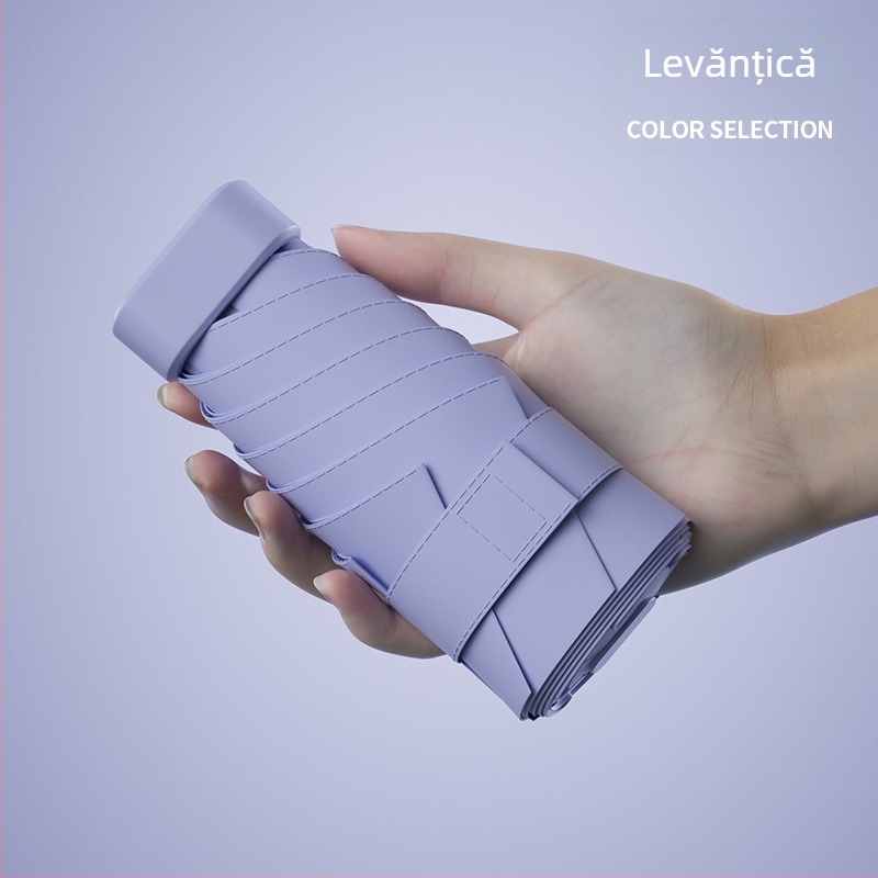 South Joe umbrelă ultraușoară cu șase brațe pentru femei, curea | deschidere manuală, schelet din aliaj, țesătură 210T, UPF>50, design de buzunar compact