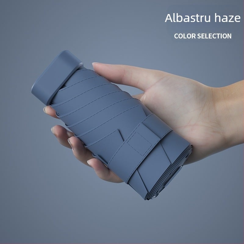 South Joe umbrelă ultraușoară cu șase brațe pentru femei, curea | deschidere manuală, schelet din aliaj, țesătură 210T, UPF>50, design de buzunar compact