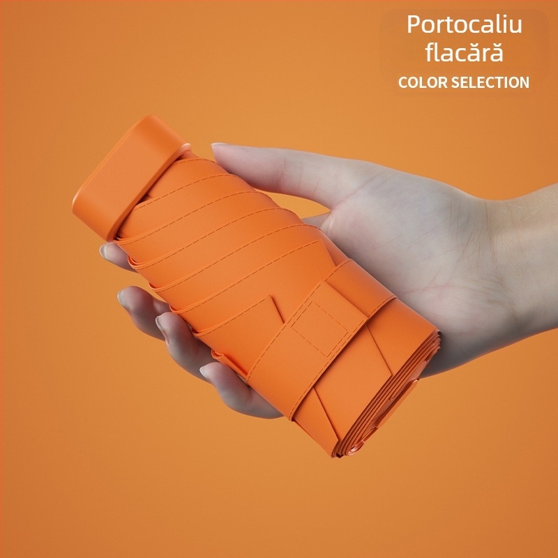 South Joe umbrelă ultraușoară cu șase brațe pentru femei, curea | deschidere manuală, schelet din aliaj, țesătură 210T, UPF>50, design de buzunar compact