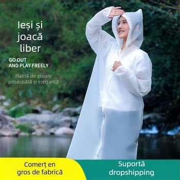 Rain Age poncho EVA pentru adulți – într-o singură bucată, material EVA 1,2 mm, pentru drumeții, cu logo tipărit, personalizabil