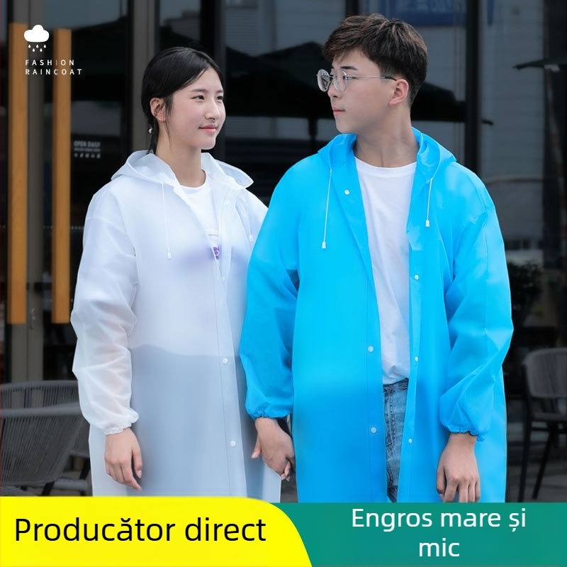 Rain Age poncho EVA pentru adulți – într-o singură bucată, material EVA 1,2 mm, pentru drumeții, cu logo tipărit, personalizabil