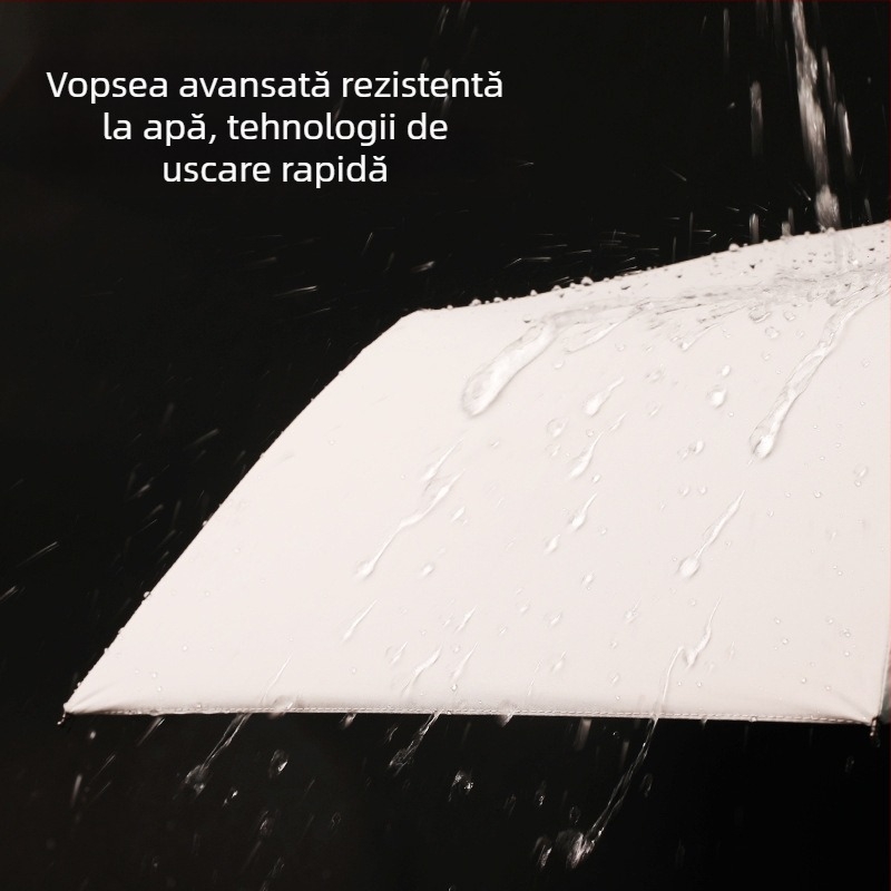 Umbrelă automată pliantă pentru bărbați și femei, utilizare dublă soare și ploaie, 12 nervuri din oțel, UPF > 50.