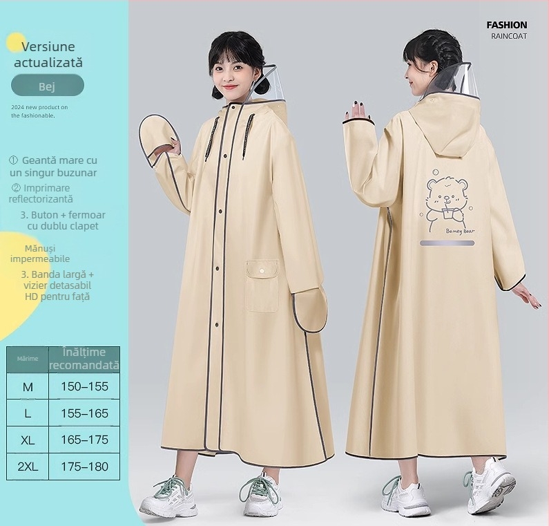 Poncă de ploaie EVA pentru adulți, poncho de drumeție pentru o persoană, aproximativ 350 g