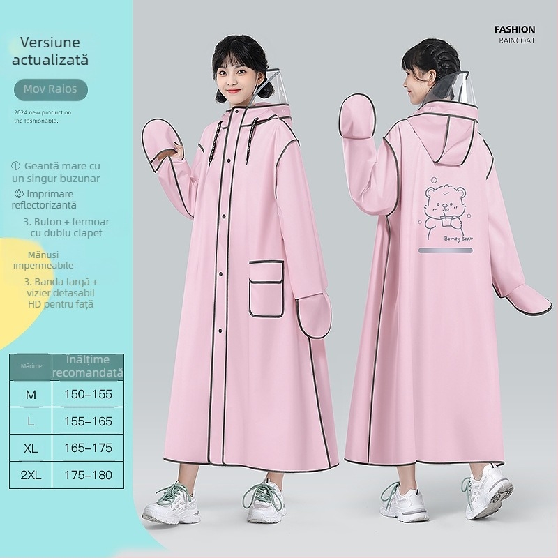 Poncă de ploaie EVA pentru adulți, poncho de drumeție pentru o persoană, aproximativ 350 g