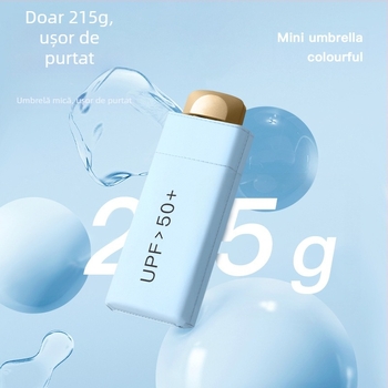 Umbrelă de soare din aluminiu, cinci brațe, UPF 50+ protecție UV, ultra-ușoară 0,22 kg, 6 arce, deschidere manuală, posibilitate logo personalizat