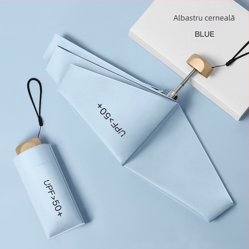 Umbrelă de soare din aluminiu, cinci brațe, UPF 50+ protecție UV, ultra-ușoară 0,22 kg, 6 arce, deschidere manuală, posibilitate logo personalizat