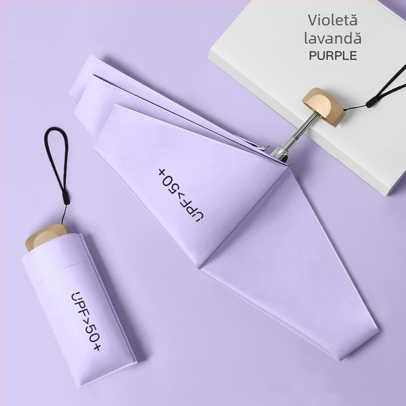 Umbrelă de soare din aluminiu, cinci brațe, UPF 50+ protecție UV, ultra-ușoară 0,22 kg, 6 arce, deschidere manuală, posibilitate logo personalizat