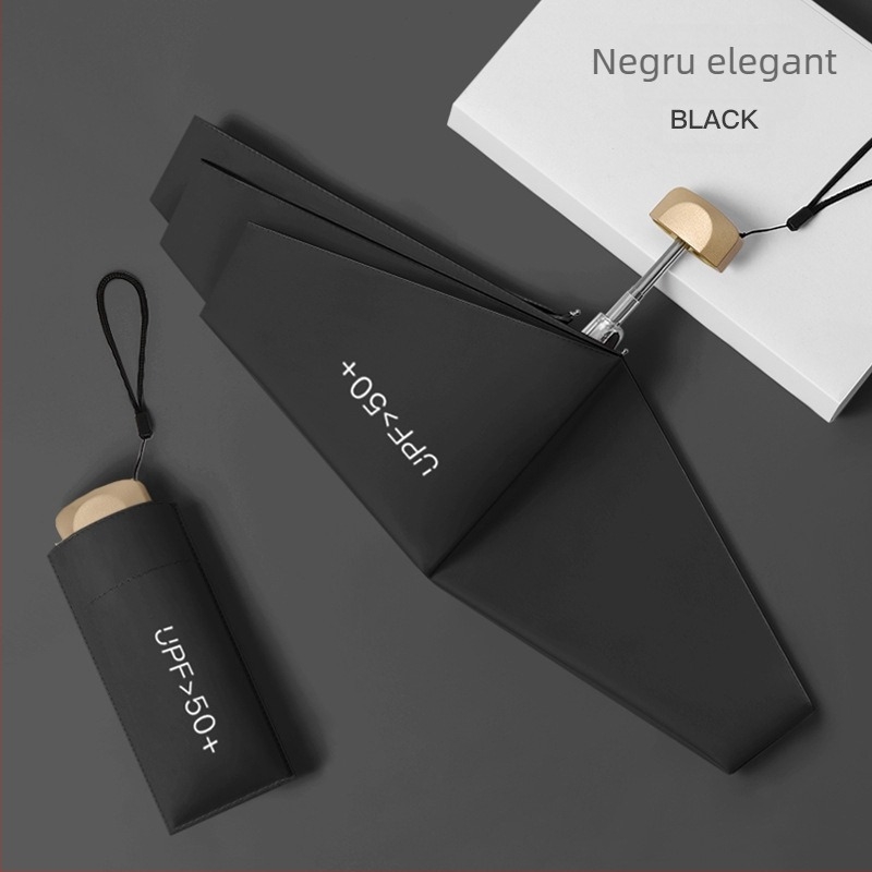 Umbrelă de soare din aluminiu, cinci brațe, UPF 50+ protecție UV, ultra-ușoară 0,22 kg, 6 arce, deschidere manuală, posibilitate logo personalizat