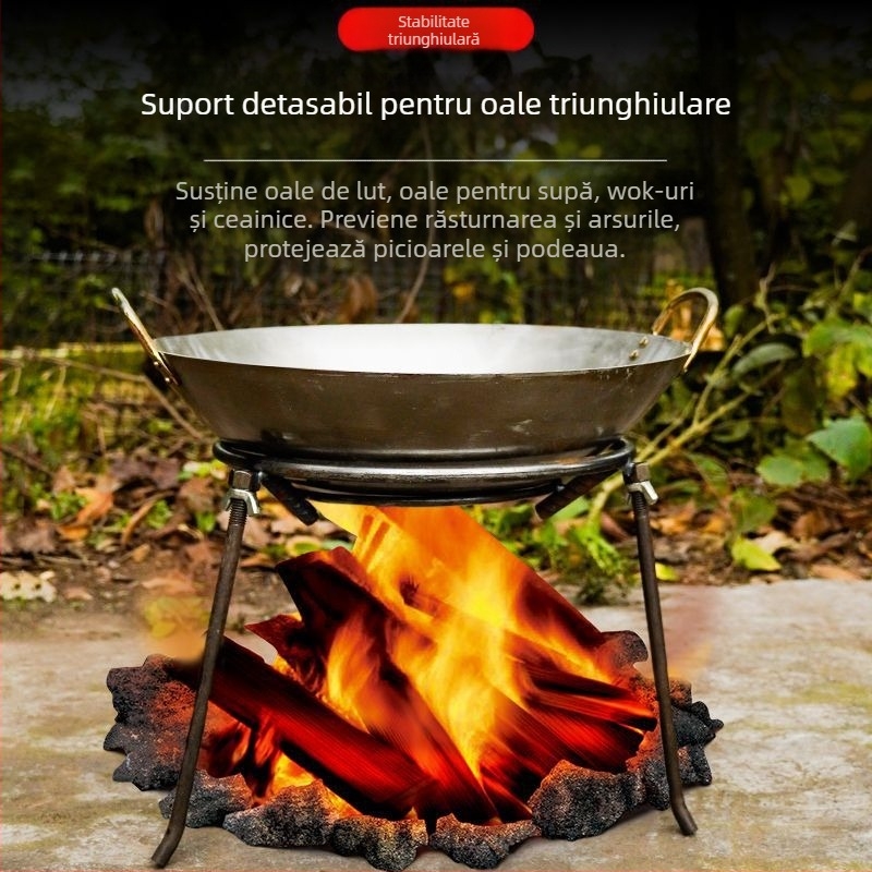 Raft triunghiular demontabil pentru oale, din sârmă de oțel cu conținut scăzut de carbon, pliabil, personalizabil, utilizare dublă