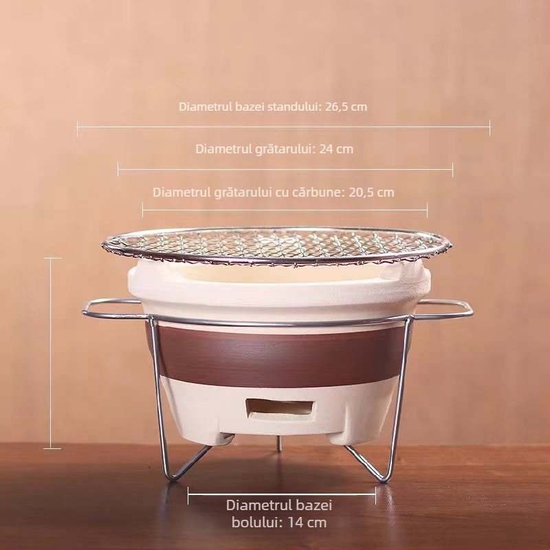 Set de ceai ceramice cu sobă pe cărbuni – set camping pentru ceai, gătire cu flacără deschisă, portabil, rezistent la căldură, potrivit pentru 6–10 persoane, personalizare disponibilă