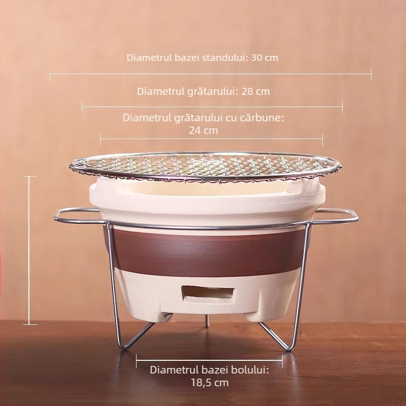 Set de ceai ceramice cu sobă pe cărbuni – set camping pentru ceai, gătire cu flacără deschisă, portabil, rezistent la căldură, potrivit pentru 6–10 persoane, personalizare disponibilă