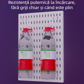Panou perforat pentru perete cu cârlige – montaj fără găuri, 1 nivel, depozitare multifuncțională, ambalaj 20 buc.
