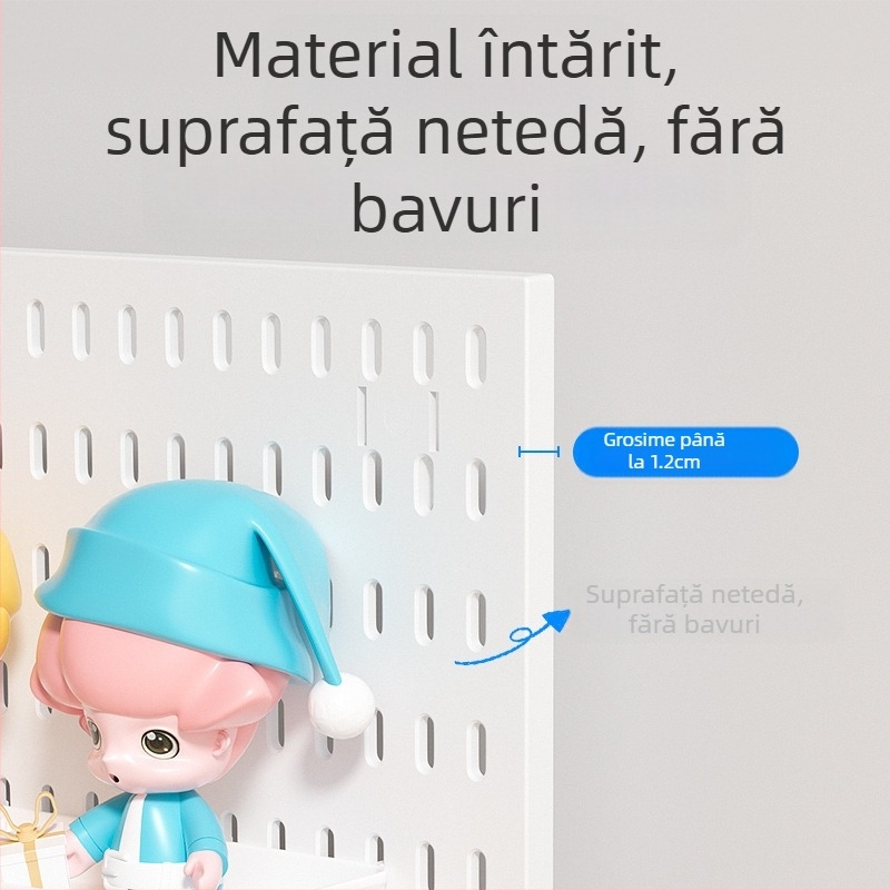 Panou perforat pentru perete cu cârlige – montaj fără găuri, 1 nivel, depozitare multifuncțională, ambalaj 20 buc.