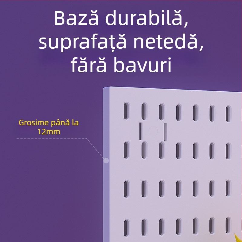 Panou perforat pentru perete cu cârlige – montaj fără găuri, 1 nivel, depozitare multifuncțională, ambalaj 20 buc.