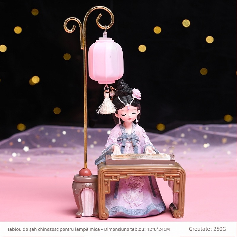 Ornament din rășină cu fată în Hanfu – stil antic, decor pentru casă și cadou, temă amintire de călătorie