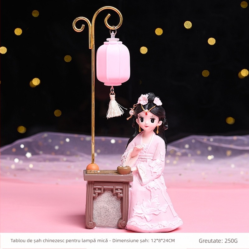 Ornament din rășină cu fată în Hanfu – stil antic, decor pentru casă și cadou, temă amintire de călătorie