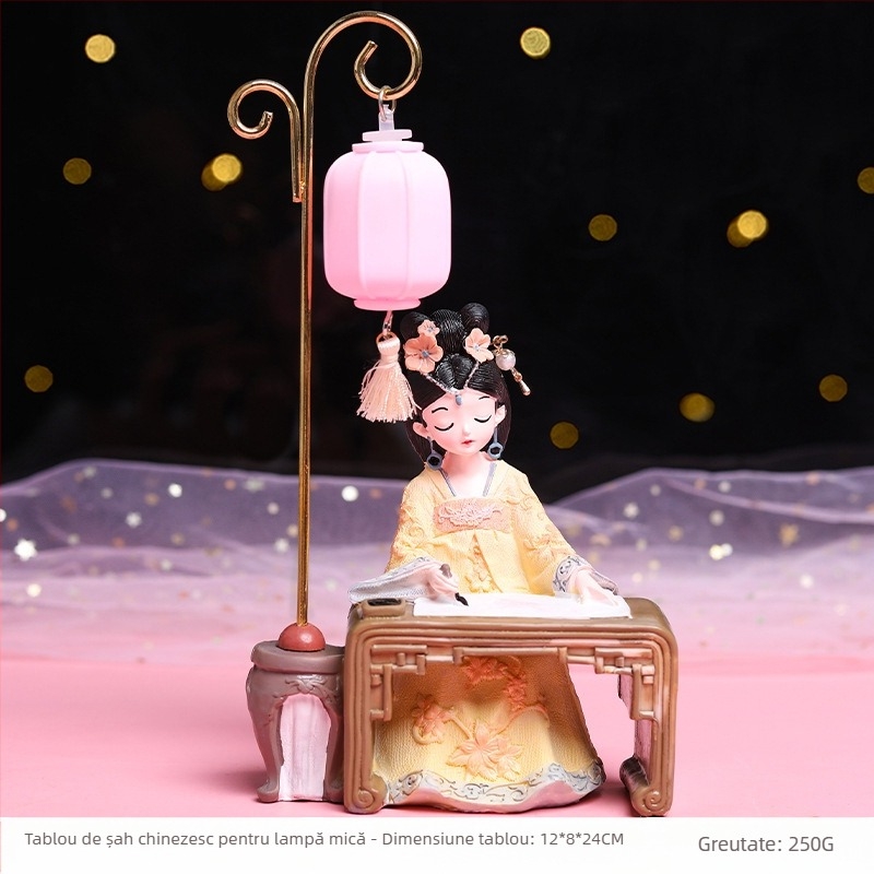 Ornament din rășină cu fată în Hanfu – stil antic, decor pentru casă și cadou, temă amintire de călătorie