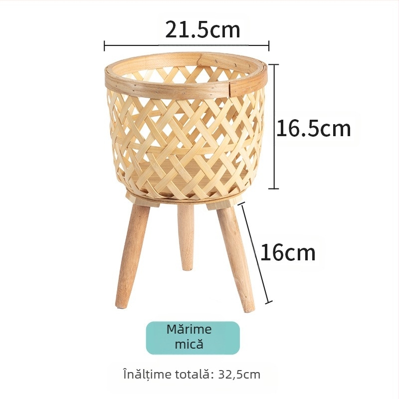 Coș de plante împletit – producție manuală, țesut din viță, decorativ (Material: Viță; Proces: Țesut; Producție: Manual; Personalizare: Da; Categoria: Coș împletit)