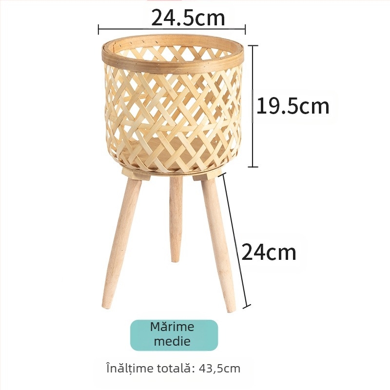Coș de plante împletit – producție manuală, țesut din viță, decorativ (Material: Viță; Proces: Țesut; Producție: Manual; Personalizare: Da; Categoria: Coș împletit)
