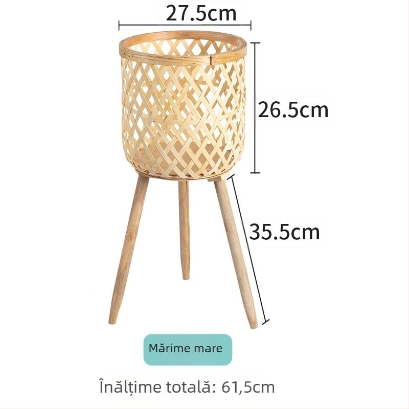 Coș de plante împletit – producție manuală, țesut din viță, decorativ (Material: Viță; Proces: Țesut; Producție: Manual; Personalizare: Da; Categoria: Coș împletit)