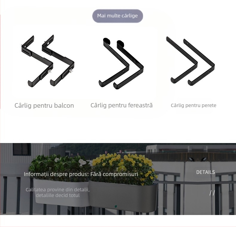 Ghiveci plastic pentru flori, turnare prin injecție, finisaj vopsire la cald, pentru utilizare pe birou sau podea