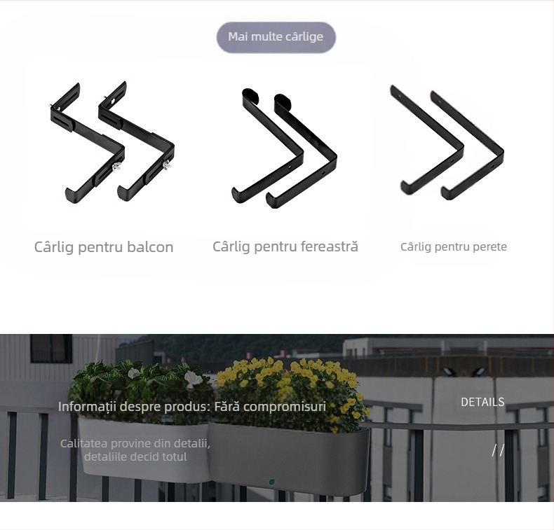Ghiveci plastic pentru flori, turnare prin injecție, finisaj vopsire la cald, pentru utilizare pe birou sau podea