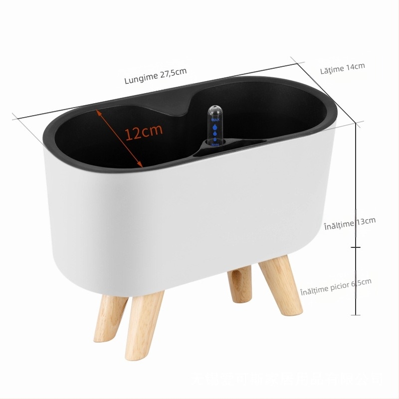 Ghiveci din plastic, auto-udare, economie de apă, rezistent la coroziune, respirabil; montaj pe perete sau podea, stil nordic