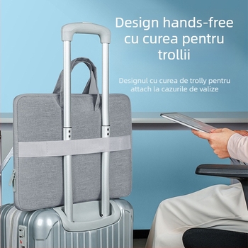 Geantă pentru laptop BUBM, deschidere la 180°, impermeabilă, rezistentă la uzură, din poliester
