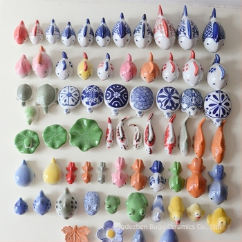 Ornamente ceramice pentru acvariu: figuri broscuță și rață, stil modern și simplu