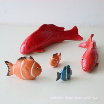Ornamente ceramice pentru acvariu: figuri broscuță și rață, stil modern și simplu