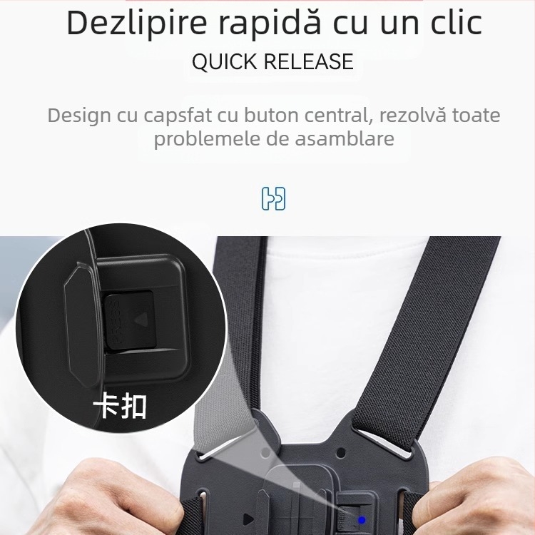 TELESIN suport universal pentru camere de acțiune, compatibil cu GoPro 12, Insta360 X3/X4 și DJI Action 5/4/3