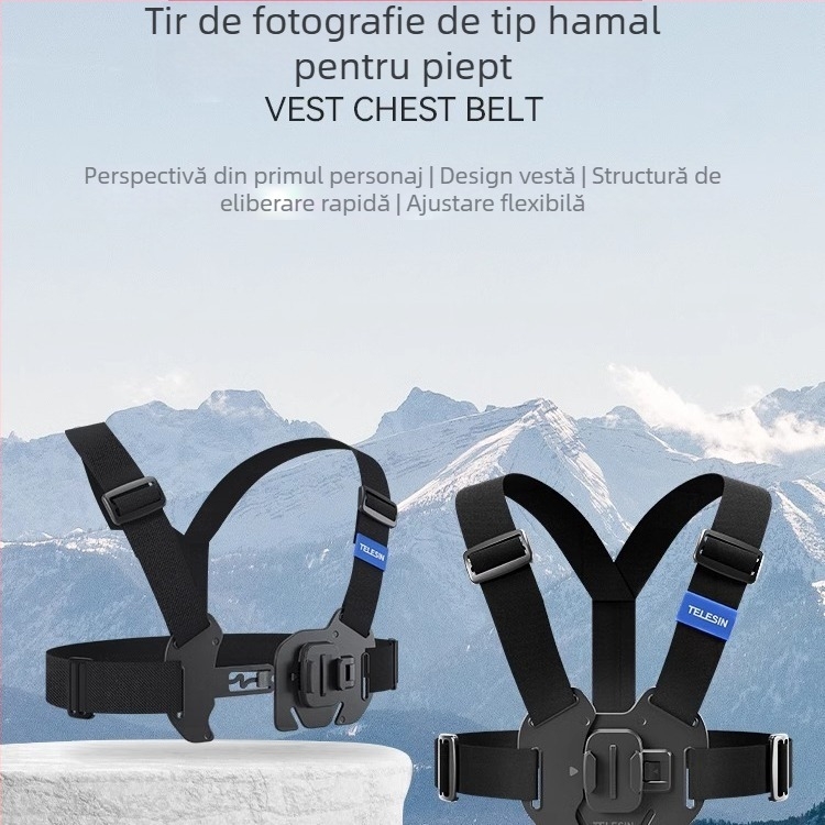TELESIN suport universal pentru camere de acțiune, compatibil cu GoPro 12, Insta360 X3/X4 și DJI Action 5/4/3